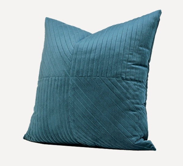 Large Decorative Throw Pillow for Couch, Blue Modern Sofa Pillows, Simple Modern Throw Pillows for Couch, Large Square Pillows-Art Painting Canvas