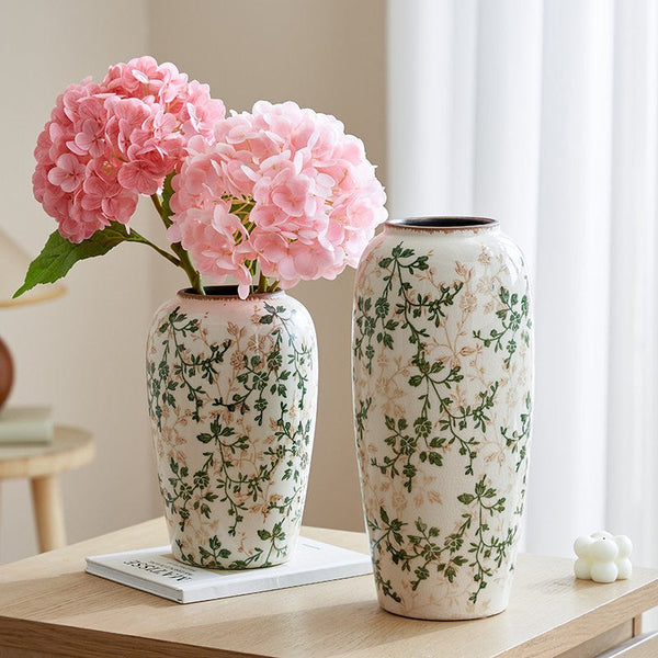 Ceramic Bouquet Vases, Porcelain Flower Vases, Rustic Flower Vases on Table, Dining Table Centerpiece, Handmade Water Holding Flower Vase-Art Painting Canvas