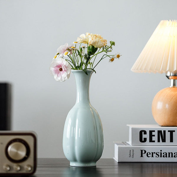 Small Flower Vases on Table, Rustic Porcelain Flower Vases, Ceramic Bud Vases, Handmade Water Holding Flower Vase-Art Painting Canvas