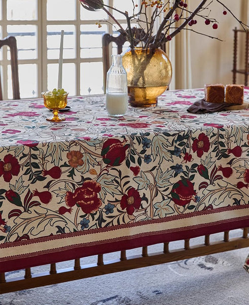 Oversied Modern Rectangular Tablecloth for Dining Room Table, Square Tablecloth for Kitchen, Extra Large Table Covers for Round Table-Art Painting Canvas