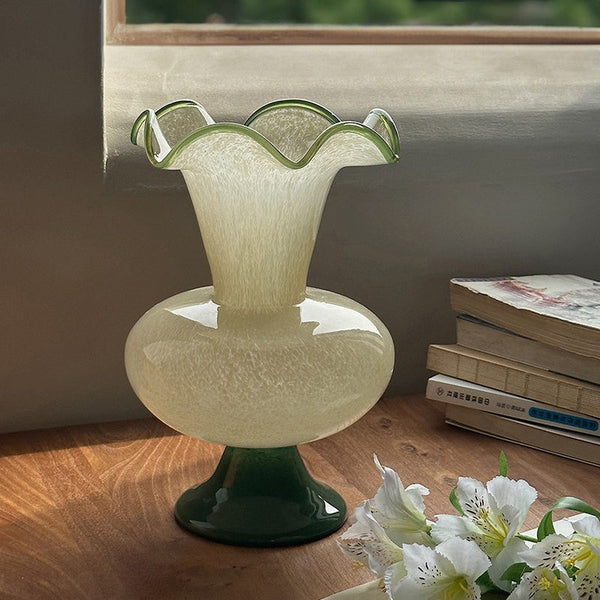 Vintage Glass Flower Vases, Water Holding Flower Vases, Bouquet Flower Vase, Glass Bud Vases, Modern Glass Vases for Flowers-Art Painting Canvas