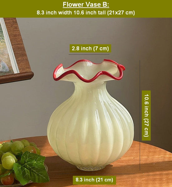 French Vintage Glass Flower Vases, Glass Bud Vases, Flower Vases on Table, Handmade Water Holding Flower Vases-Art Painting Canvas