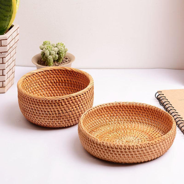 Small Storage Basket, Round Storage Basket, Woven Storage Baskets for Kitchen, Storage Basket for Dining Room-Art Painting Canvas