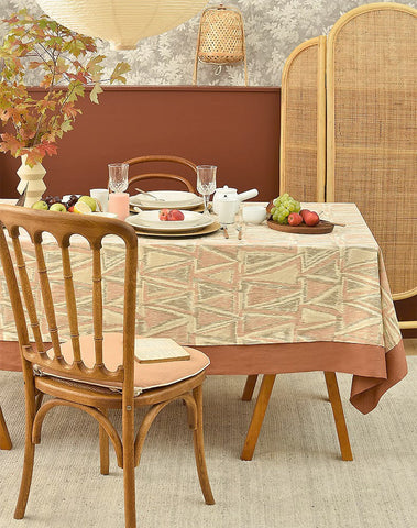 Extra Large Rectangle Tablecloth for Dining Room Table, Geometric Modern Table Covers for Kitchen, Country Farmhouse Tablecloths for Oval Table-Art Painting Canvas