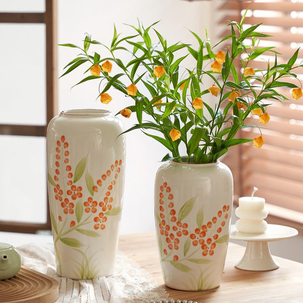 Dining Table Centerpiece, Ceramic Bouquet Vases, Porcelain Flower Vases, Large Flower Vases on Table, Handmade Water Holding Flower Vase-Art Painting Canvas