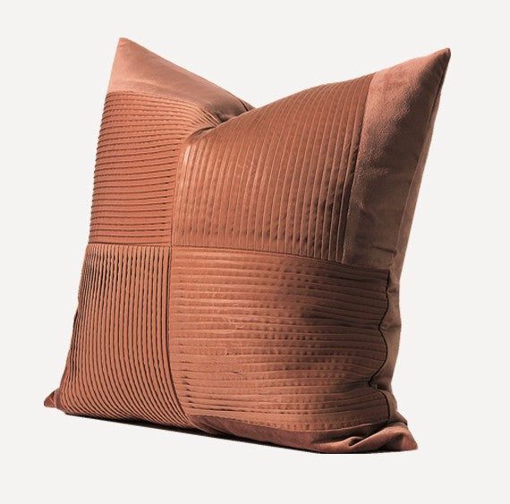 Large Modern Sofa Pillows, Decorative Modern Pillows for Couch, Brick Red Modern Pillows for Living Room, Contemporary Throw Pillows-Art Painting Canvas