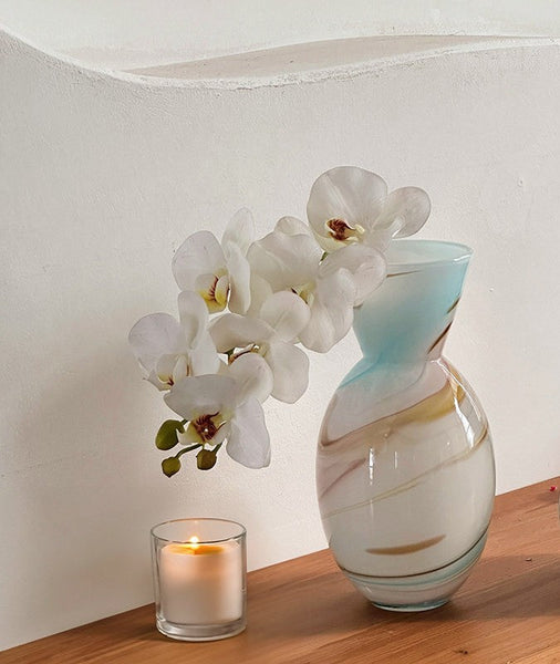 Flower Vases on Table, Handmade Glass Bud Vases, Vintage Small Glass Flower Vases, Water Holding Flower Vases-Art Painting Canvas