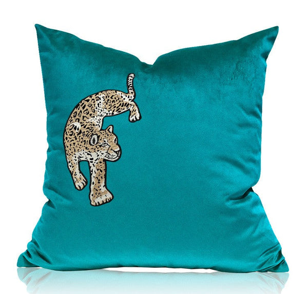 Decorative Pillows for Living Room, Modern Sofa Pillows, Cheetah Decorative Throw Pillows, Contemporary Throw Pillows-Art Painting Canvas