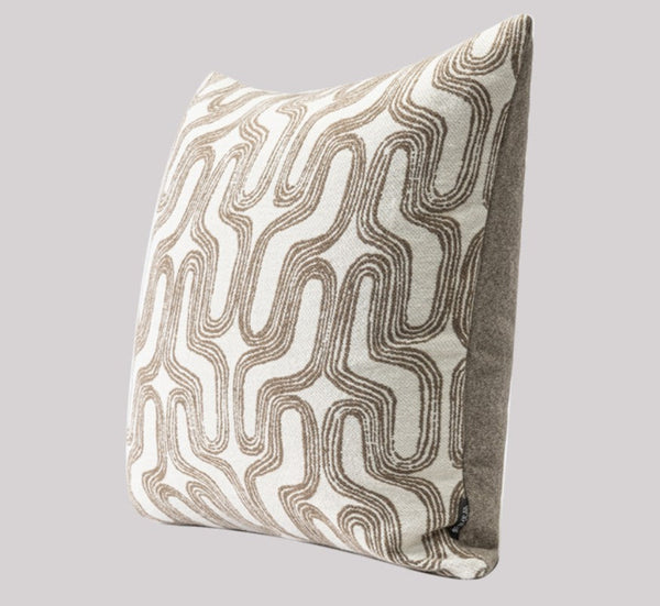 Large Contemporary Throw Pillow for Interior Design, Abstract Decorative Throw Pillows, Geometric Square Modern Throw Pillows for Couch-Art Painting Canvas
