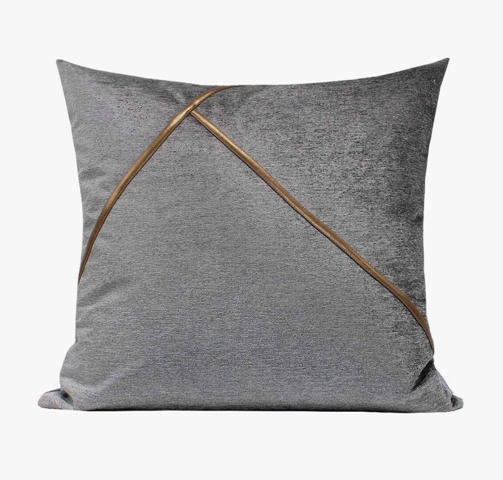 Modern Sofa Throw Pillows, Light Grey Abstract Contemporary Throw Pillow for Living Room, Large Decorative Throw Pillows for Couch-Art Painting Canvas