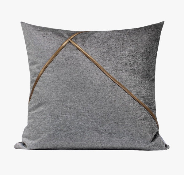 Modern Sofa Throw Pillows, Light Grey Abstract Contemporary Throw Pillow for Living Room, Large Decorative Throw Pillows for Couch-Art Painting Canvas