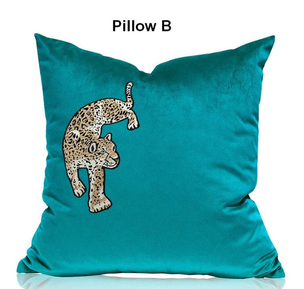 Decorative Pillows for Living Roomï¼?Contemporary Throw Pillows, Cheetah Decorative Cushion, Modern Sofa Pillows-Art Painting Canvas