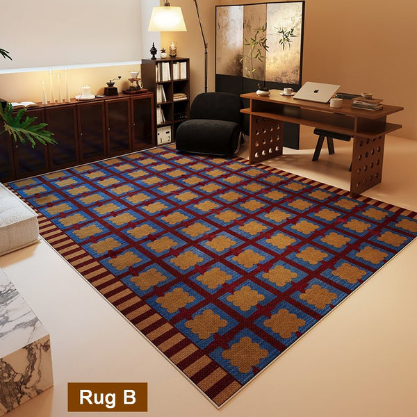 Geometric Modern Rugs for Dining Room, Mid Century Modern Rugs, Colorful Modern Rugs for Living Room, Contemporary Abstract Rugs under Coffee Table-Art Painting Canvas