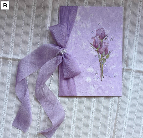 Original Handmade Wedding Greeting Card, Creative Birthday Greeting Card, Unique Anniversary Greeting Card to Lovers, Beautiful Valentine's Day Greeting Card, Bowknot Greeting Cards-Art Painting Canvas