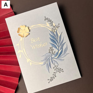 Best Wishes Embroidery Greeting Cards, Beautiful Greeting Cards to Friends, Creative Birthday Greeting Card, Original Handmade Embroidery Greeting Cards-Art Painting Canvas