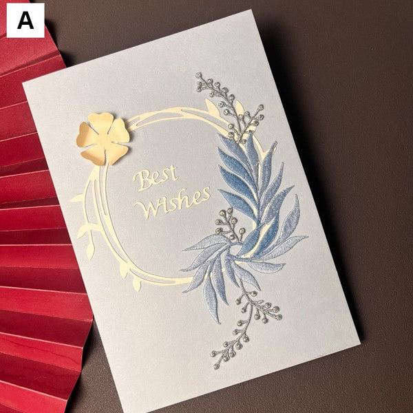 Best Wishes Embroidery Greeting Cards, Beautiful Greeting Cards to Friends, Creative Birthday Greeting Card, Original Handmade Embroidery Greeting Cards-Art Painting Canvas