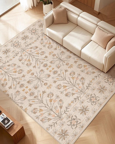 Modern Rugs for Living Room, Flower Pattern Modern Rugs for Farmhouse, Bedroom Modern Rugs, Modern Rugs for Dining Room-Art Painting Canvas