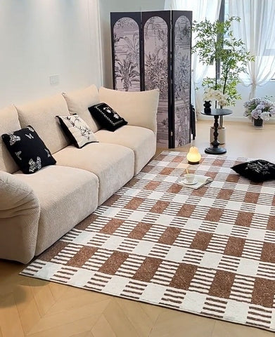 Modern Rugs under Dining Room Table, Mid Century Geometric Carpets, Abstract Modern Rugs for Living Room, Contemporary Modern Rugs Next to Bed-Art Painting Canvas