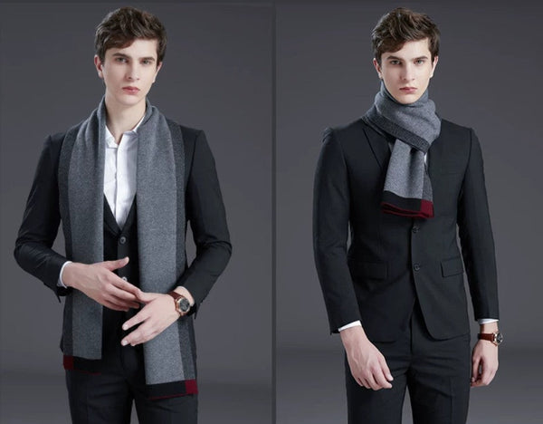 Casual Scarf Men, Men's Winter Scarf, Formal Men Scarf Styles, Modern Wool Scarf for Men, Men's Wool Scarf Winter, Business Wool Scarf for Gentleman