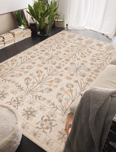 Modern Rugs for Living Room, Flower Pattern Modern Rugs for Farmhouse, Bedroom Modern Rugs, Modern Rugs for Dining Room-Art Painting Canvas