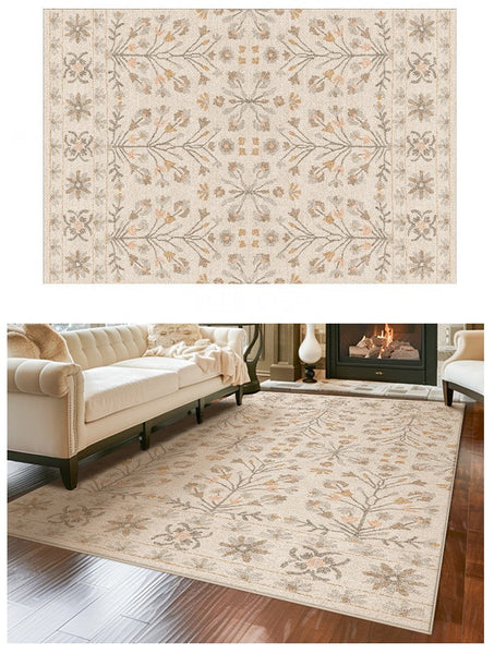 Modern Rugs for Living Room, Flower Pattern Modern Rugs for Farmhouse, Bedroom Modern Rugs, Modern Rugs for Dining Room-Art Painting Canvas