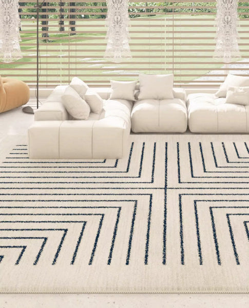 Runner Rugs Next to Bed, Contemporary Rugs for Living Room, Bathroom Runner Rugs, Bohemian Stripe Floor Carpets, Large Modern Rugs for Dining Room-Art Painting Canvas