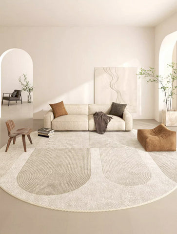 Contemporary Area Rugs, Abstract Modern Area Rugs under Coffee Table, Round Area Rugs, Modern Rugs in Bedroom, Dining Room Area Rug-Art Painting Canvas