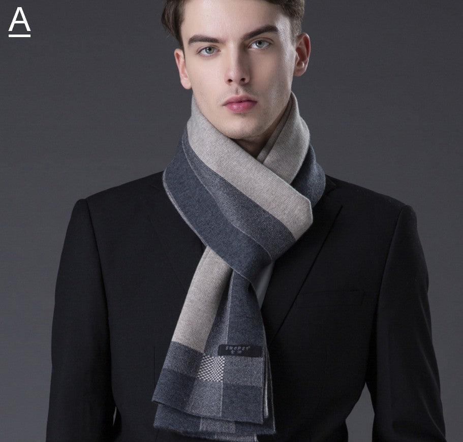 Wool Scarf for Gentleman, Thick Wool Scarf, Men's Winter Scarf, Men's Wool Scarf Winter, Fashion Scarf, Formal Men Scarf Styles, Business Casual Scarf Men-Art Painting Canvas