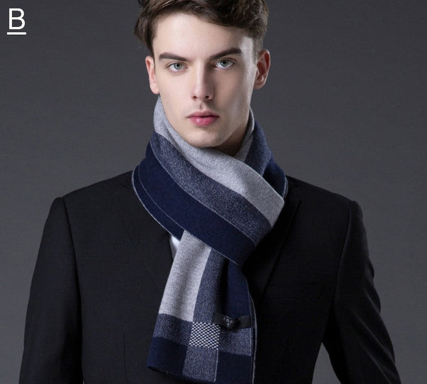 Men's Wool Scarf Winter, Wool Scarf for Gentleman, Thick Wool Scarf, Men's Winter Scarf, Fashion Scarf, Formal Men Scarf Styles, Business Casual Scarf Men-Art Painting Canvas