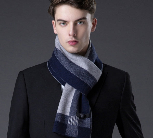 Men's Wool Scarf Winter, Wool Scarf for Gentleman, Thick Wool Scarf, Men's Winter Scarf, Fashion Scarf, Formal Men Scarf Styles, Business Casual Scarf Men-Art Painting Canvas