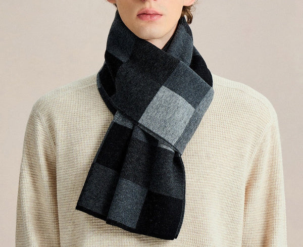 Soft Wool Scarf for Men, Wool Scarf for Gentleman, Men's Winter Scarf, Business Formal Men Scarf Styles, Casual Fashion Scarf for Men, Men's Wool Scarf Winter