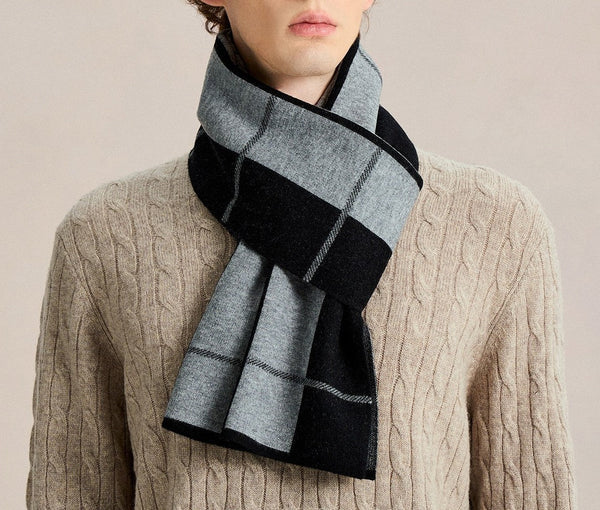Casual Fashion Scarf for Men, Men's Wool Scarf Winter, Soft Wool Scarf for Men, Men's Winter Scarf, Business Formal Men Scarf Styles, Wool Scarf for Gentleman
