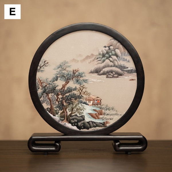 Traditional Chinese Suzhou Embroidery Ornament, Premium Souvenir, Exclusive Business Present Panda Embroidered Decor, Unique Birthday Gift-Art Painting Canvas
