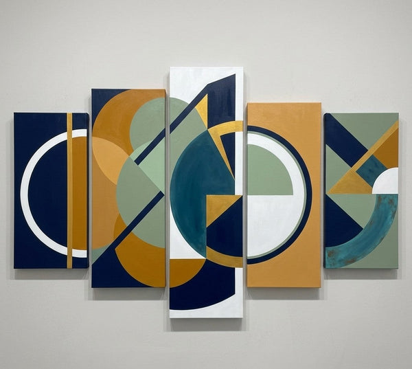 Colorful Abstract Paintings, Hand Painted Acrylic Art, Contemporary Canvas Paintings, Geometric Modern Art-Art Painting Canvas
