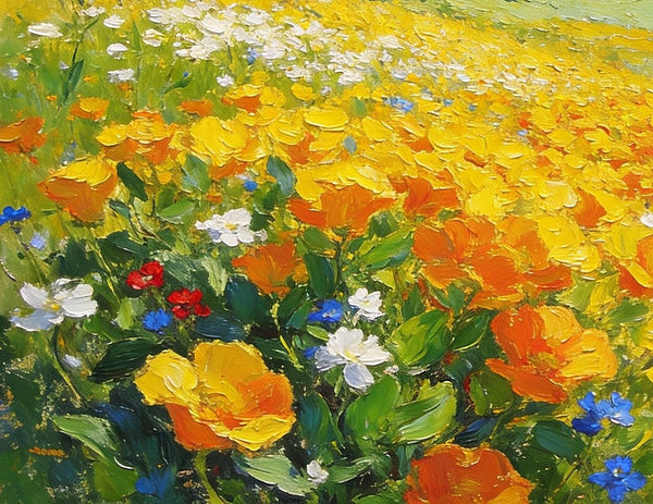 Small Paintings on Canvas, Spring Blooms in the Valley, Heavy Texture Paintings, Hand Painted Canvas Art, Original Small Landscape Paintings, Small Oil Paintings on Canvas-Art Painting Canvas