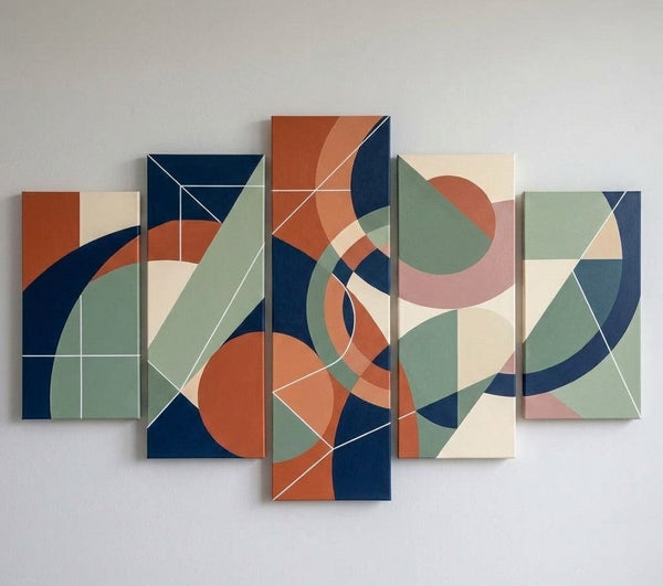 Hand Painted Acrylic Art, Contemporary Canvas Paintings, Colorful Abstract Paintings, Geometric Modern Art