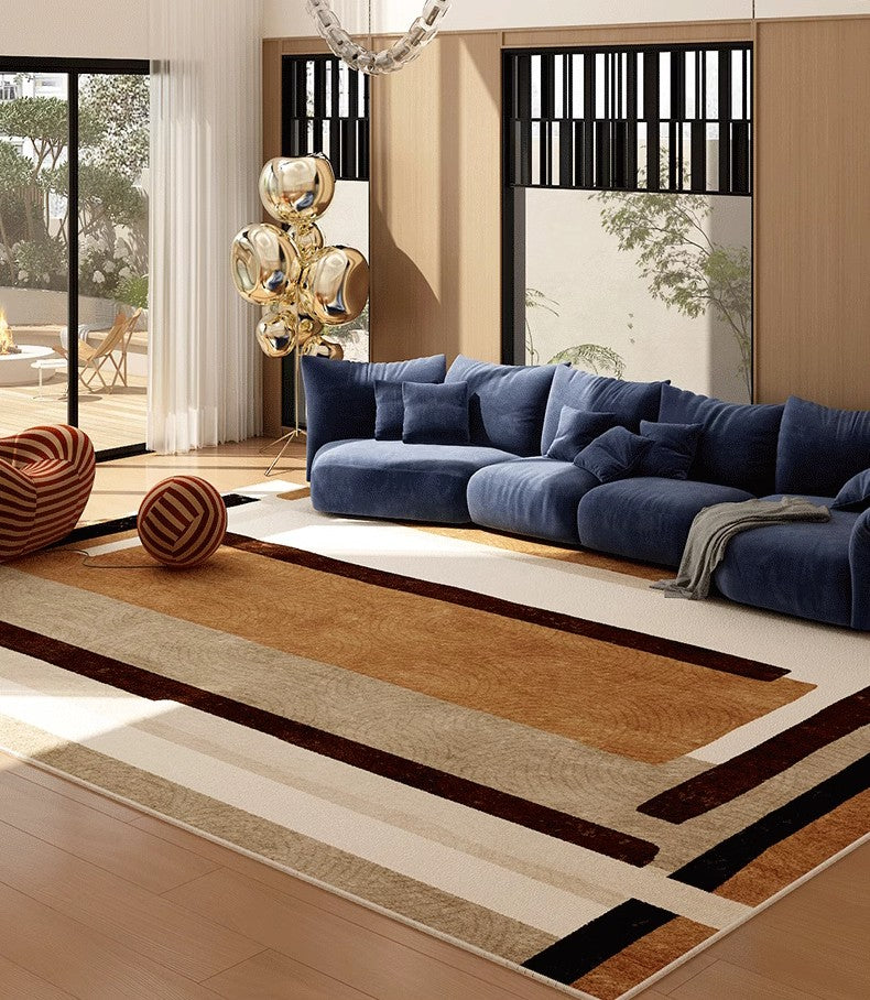 Abstract Contemporary Modern Rugs, Geometric Contemporary Rugs Next to Bed, Mid Century Area Rugs for Living Room, Modern Rugs for Dining Room