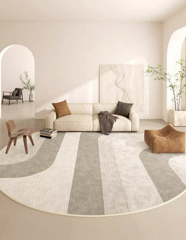 Geometric Modern Round Rugs, Circular Modern Rugs under Coffee Table, Contemporary Modern Rugs for Dining Room, Contemporary Round Rugs for Living Room-Art Painting Canvas