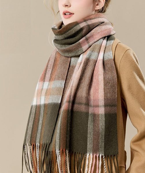 Warm Winter Scarf, Cold Weather Scarf, Soft Cashmere Scarf for Women, Checked Scarf Winter Wool Scarf, Elegant Wool Scarves, Holiday Scarf, Fashion Scarf, Christmas Gifts for Her-Art Painting Canvas