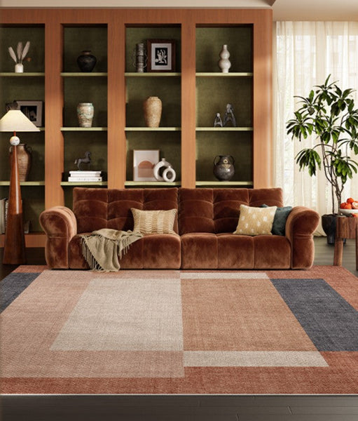 Extra Large Modern Rugs under Dining Room Table, Mid Century Contemporary Modern Rugs, Abstract Modern Rugs for Living Room, Contemporary Geometric Carpets-Art Painting Canvas