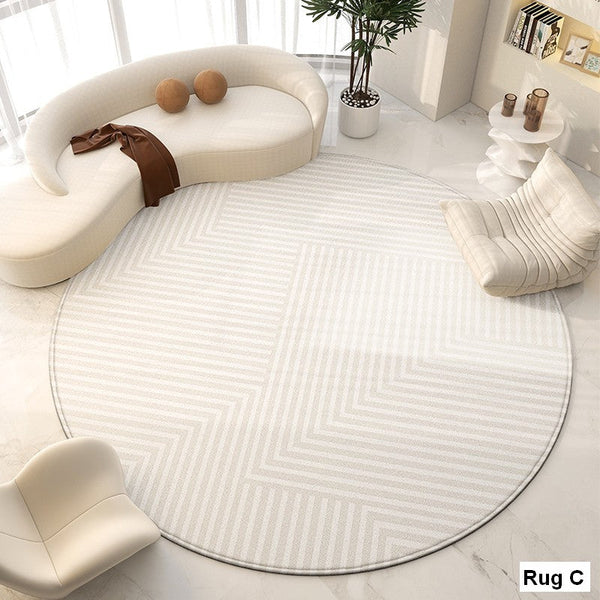 Living Room Contemporary Modern Rugs, Modern Area Rugs for Bedroom, Geometric Round Rugs for Dining Room, Circular Modern Rugs under Chairs-Art Painting Canvas