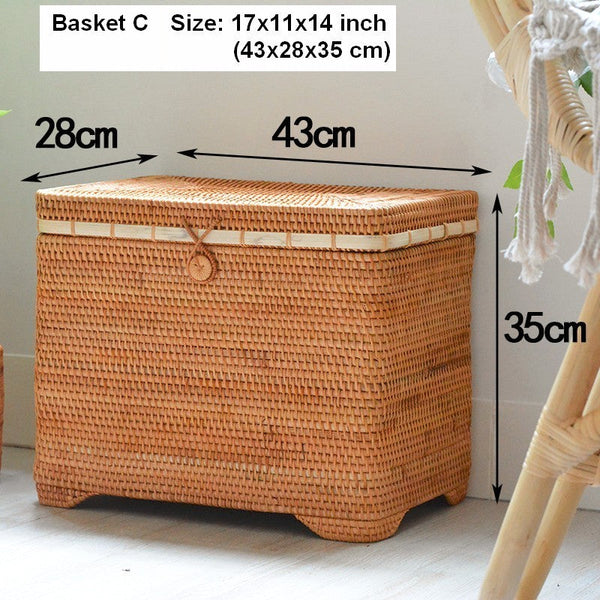 Rectangular Storage Basket, Storage Baskets for Bedroom, Large Laundry Storage Basket for Clothes, Rattan Baskets, Storage Baskets for Shelves-Art Painting Canvas