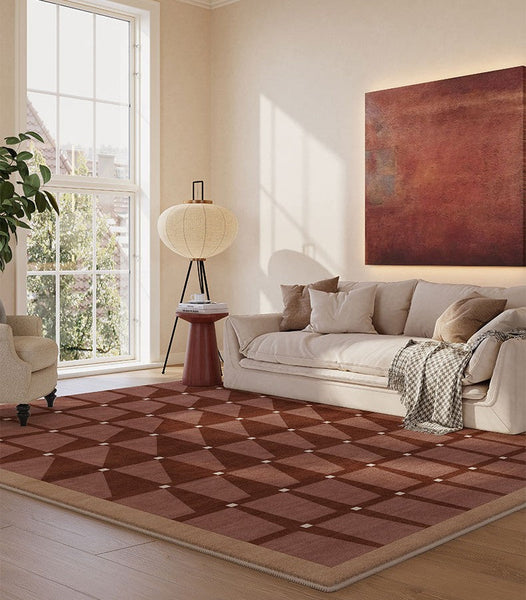 Modern Living Room Rug Ideas, Modern Rugs for Dining Room, Mid Century Modern Rugs Next to Bed, Thick Contemporary Rugs for Bedroom-Art Painting Canvas