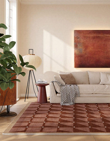 Modern Living Room Rug Ideas, Modern Rugs for Dining Room, Mid Century Modern Rugs Next to Bed, Thick Contemporary Rugs for Bedroom-Art Painting Canvas