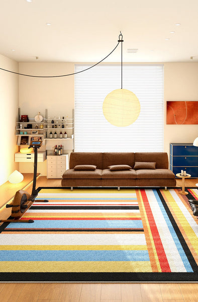 Large Modern Rugs for Sale, Colorful Contemporary Floor Carpets under Sofa, Mid Century Modern Rugs in Living Room, Bedroom Modern Rugs