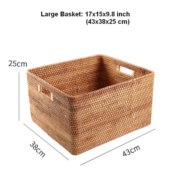 Extra Large Woven Baskets for Living Room, Storage Baskets for Clothes, Storage Baskets for Kitchen, Rectangular Storage Basket for Bedroom, Storage Baskets for Shelves-Art Painting Canvas