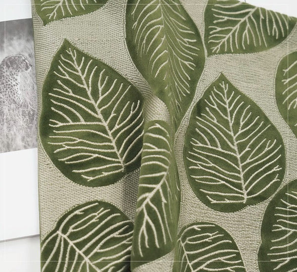 Contemporary Modern Sofa Pillows, Green Leaves Square Modern Throw Pillows for Couch, Simple Decorative Throw Pillows, Large Throw Pillow for Interior Design-Art Painting Canvas