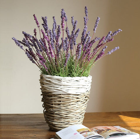 Lavender Flowers, Spring Artificial Floral for Dining Room, Bedroom Flower Arrangement Ideas, Simple Modern Floral Arrangement Ideas for Home Decoration-Art Painting Canvas