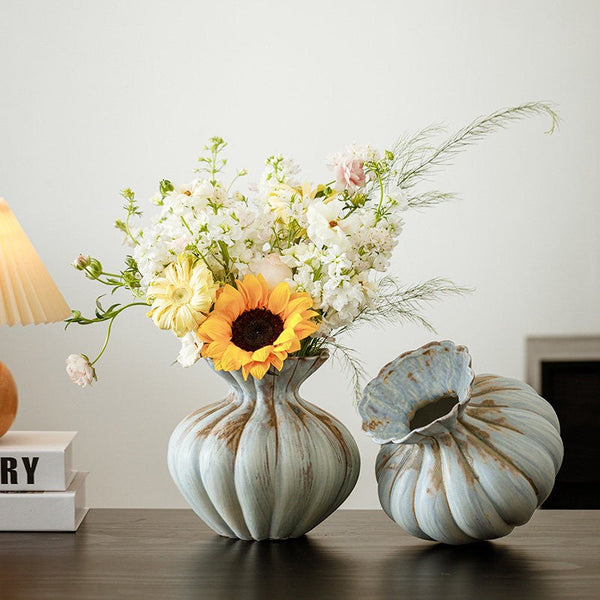 Handmade Water Holding Flower Vases, Porcelain Flower Vases, Modern Flower Vase Centerpiece on Table, Ceramic Bouquet Vases-Art Painting Canvas
