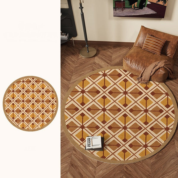 Bedroom Modern Round Rugs, Dining Room Contemporary Round Rugs, Modern Rug Ideas for Living Room, Circular Modern Rugs under Chairs-Art Painting Canvas